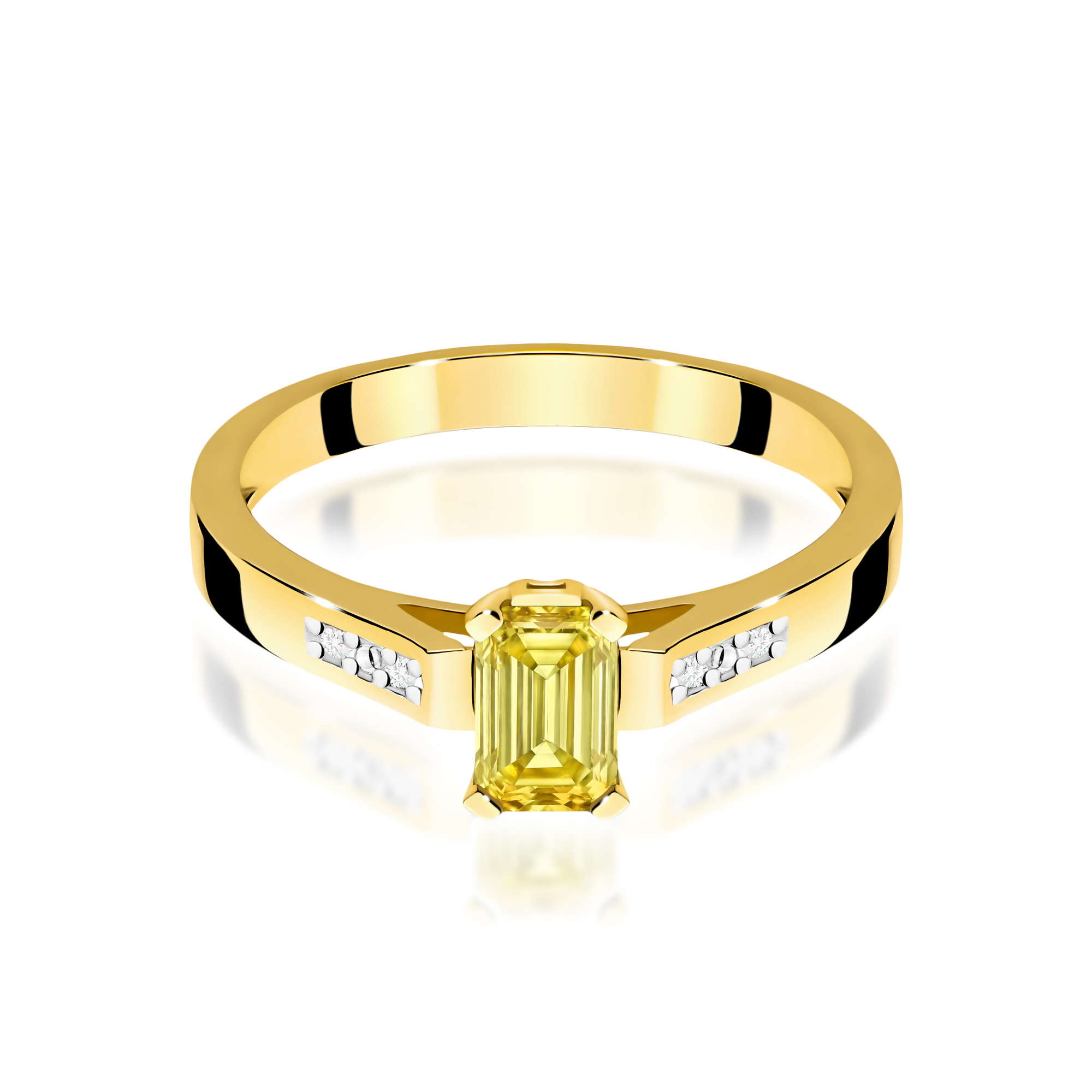 Pierścionek Diament laboratoryjny żółty 0,50ct żółte złoto 375 - obrazek 2