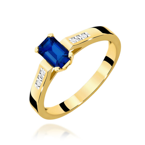 Pierścionek Szafir 0,60ct żółte złoto 375