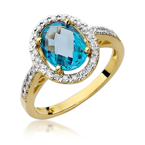 Pierścionek Topaz Swiss 1,70ct żółte złoto 375