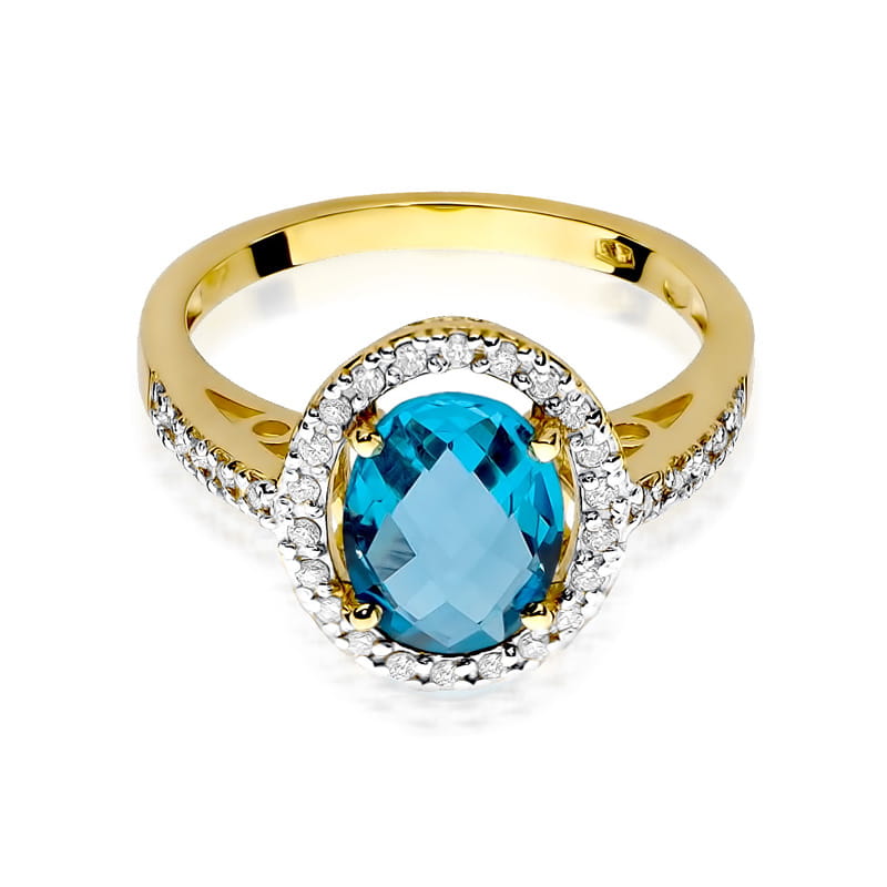 Pierścionek Topaz Swiss 1,70ct żółte złoto 375 - obrazek 2