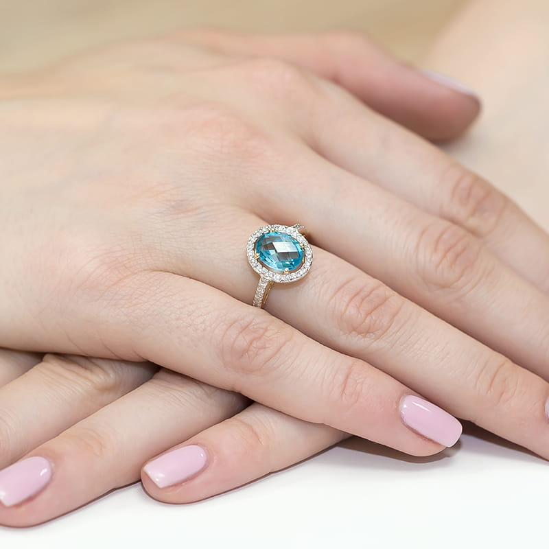 Pierścionek Topaz Swiss 1,70ct żółte złoto 375 - obrazek 4