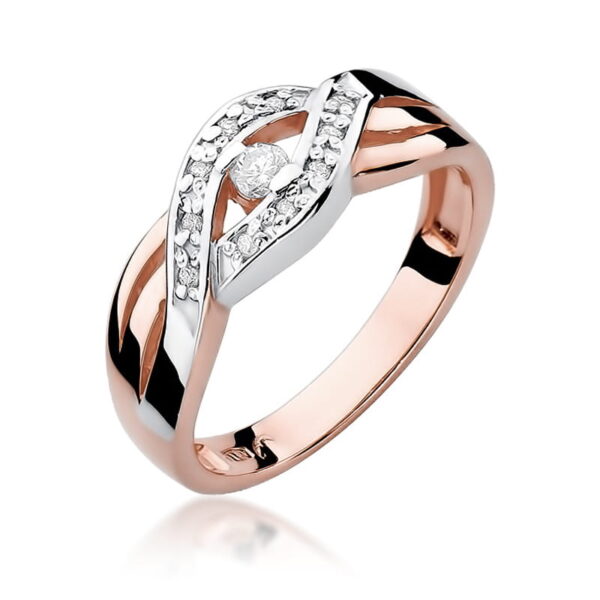 Pierścionek Diament 0,05ct różowe złoto