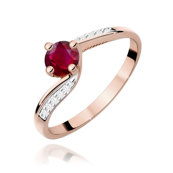 Pierścionek Rubin 0,60ct różowe złoto