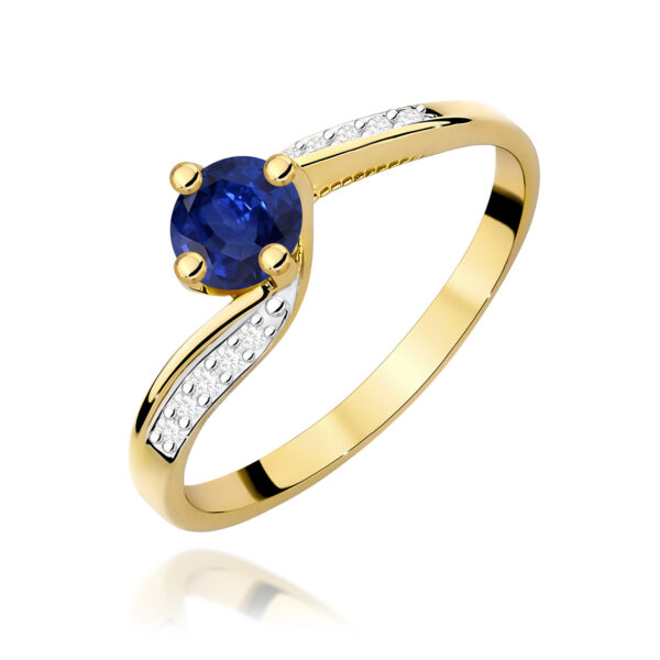 Pierścionek Szafir 0,50ct żółte złoto