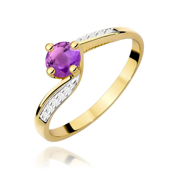 Pierścionek Ametyst 0,50ct żółte złoto 375