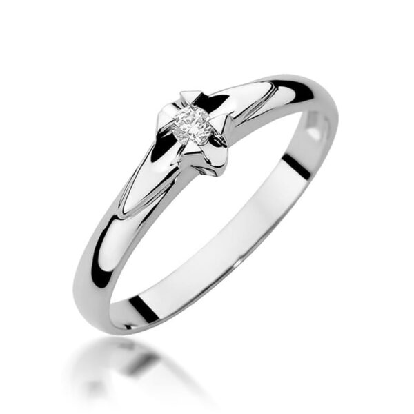 Pierścionek Diament 0,04ct białe złoto