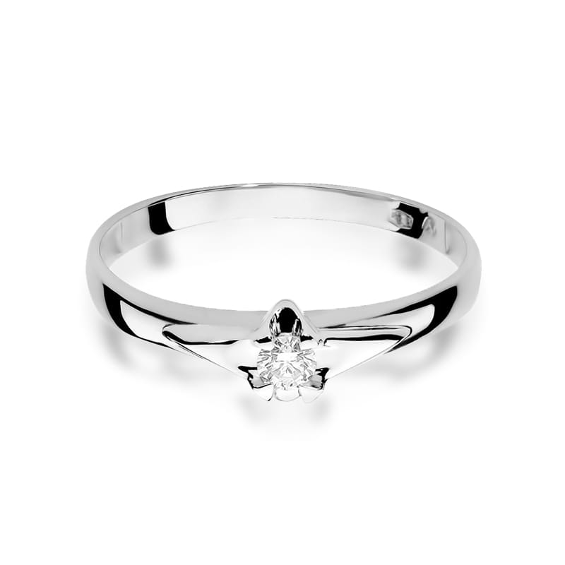 Pierścionek Diament 0,08ct białe złoto - obrazek 2