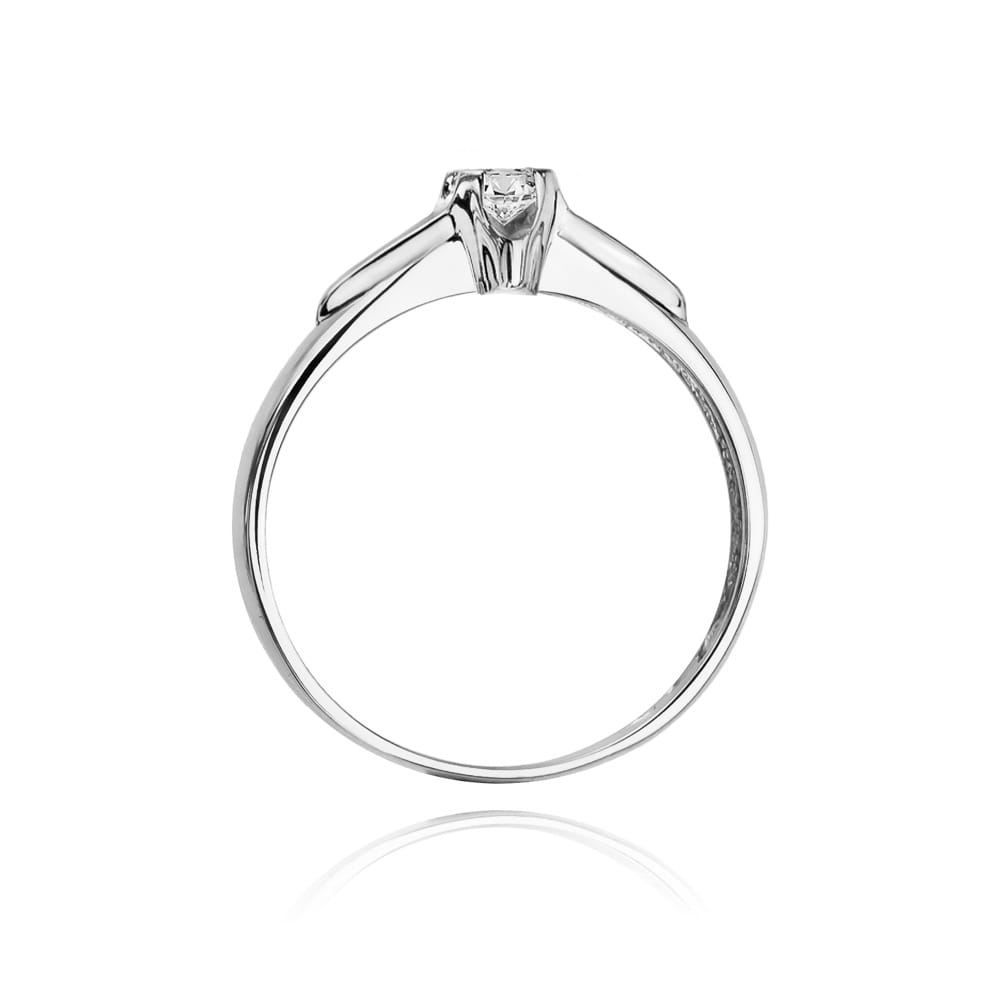 Pierścionek Diament 0,08ct białe złoto - obrazek 3