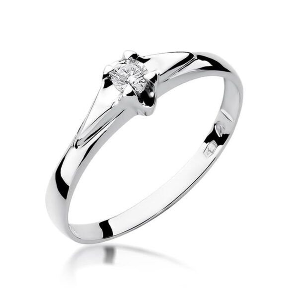 Pierścionek Diament 0,10ct białe złoto