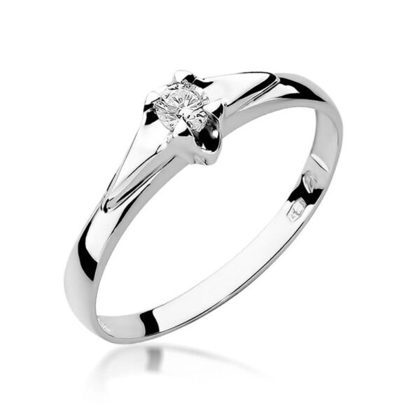 Pierścionek Diament 0,12ct białe złoto