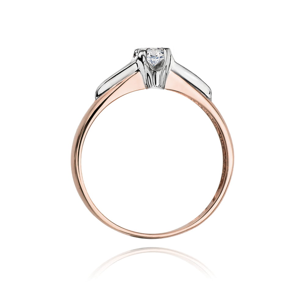Pierścionek Diament 0,15ct różowe złoto - obrazek 3