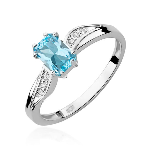Pierścionek Topaz Swiss 0,65ct białe złoto