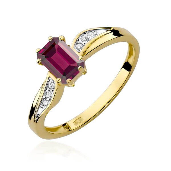 Pierścionek Granat 0,70ct żółte złoto