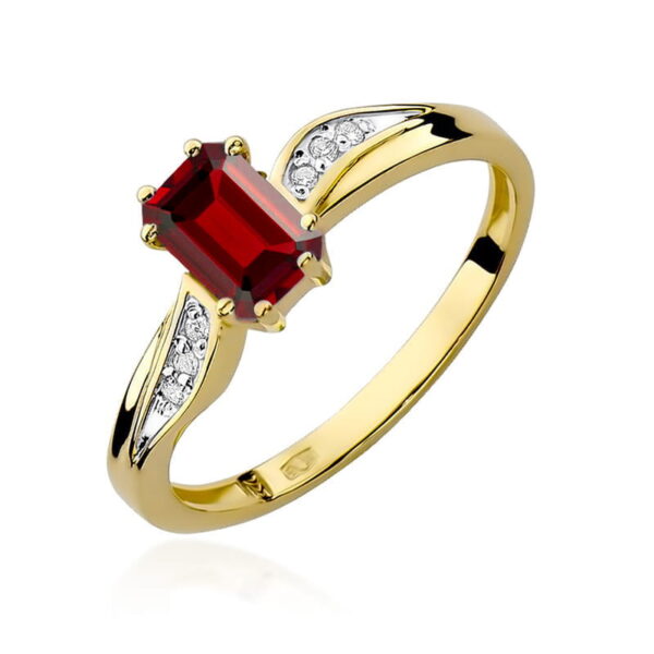 Pierścionek Rubin 0,80ct żółte złoto