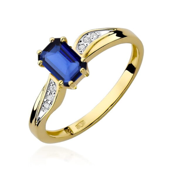Pierścionek Szafir 0,60ct żółte złoto 375