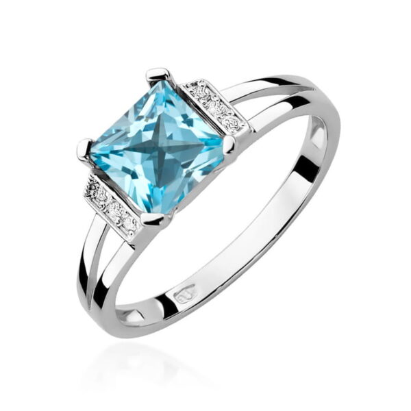Pierścionek Topaz Swiss 1,40ct białe złoto