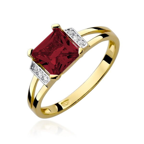 Pierścionek Granat 1,30ct żółte złoto 375