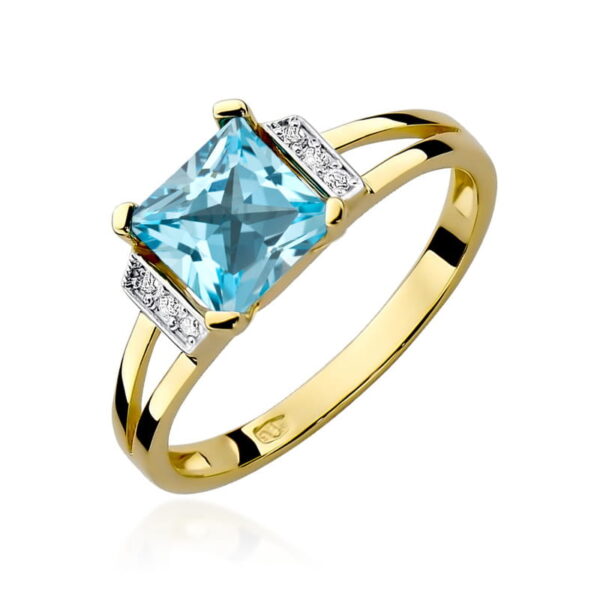 Pierścionek Topaz Swiss 1,40ct żółte złoto 375