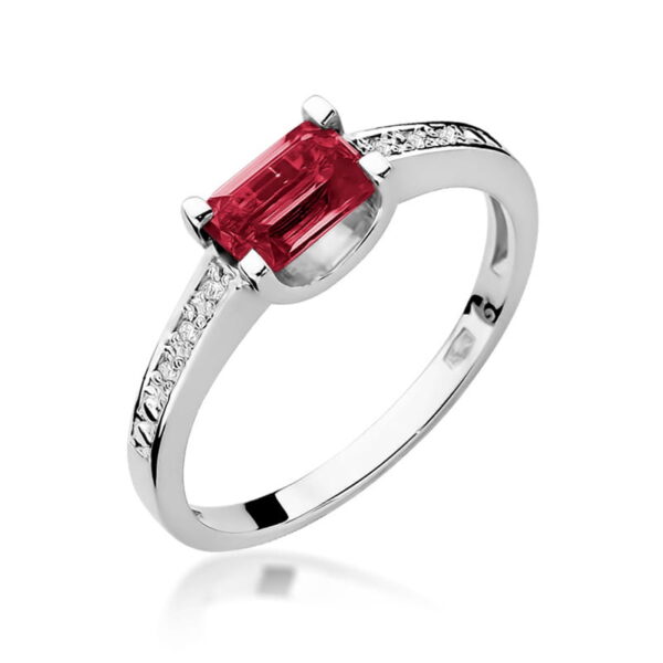 Pierścionek Rubin 0,80ct białe złoto
