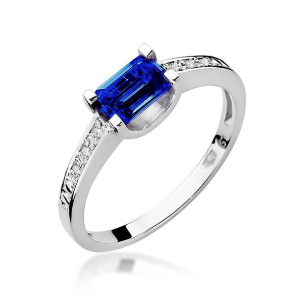 Pierścionek Szafir 0,60ct białe złoto