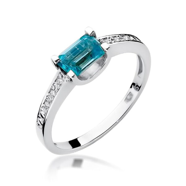 Pierścionek Topaz Swiss 0,65ct białe złoto