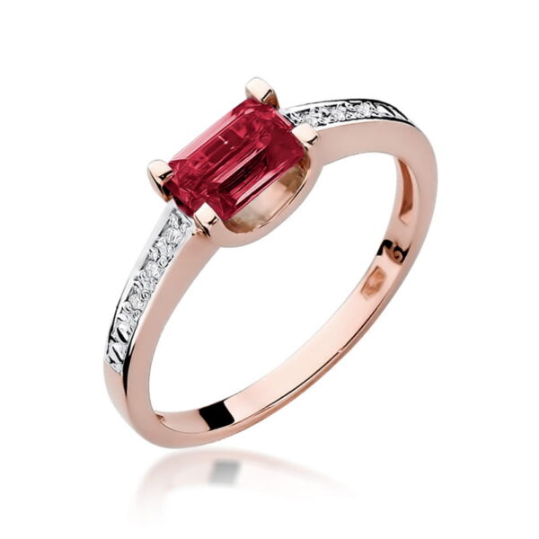 Pierścionek Rubin 0,80ct różowe złoto