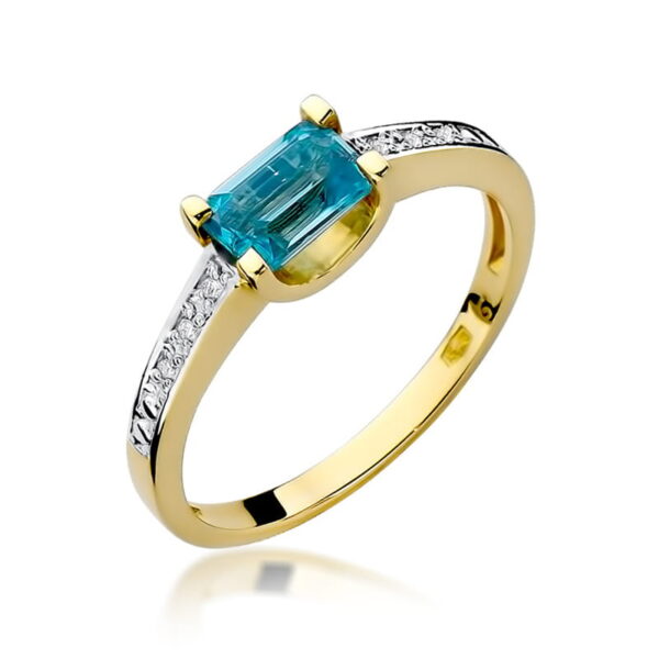 Pierścionek Topaz Swiss 0,65ct żółte złoto