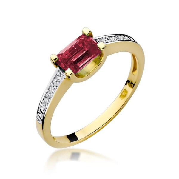 Pierścionek Rubin 0,80ct żółte złoto 375