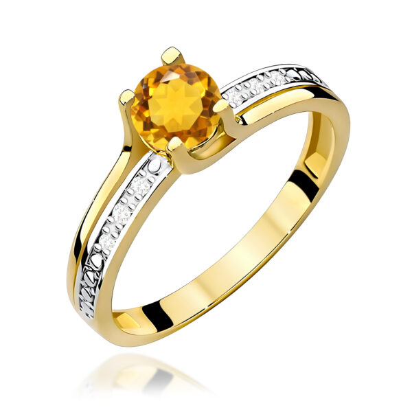 Pierścionek Cytryn 0,50ct żółte złoto