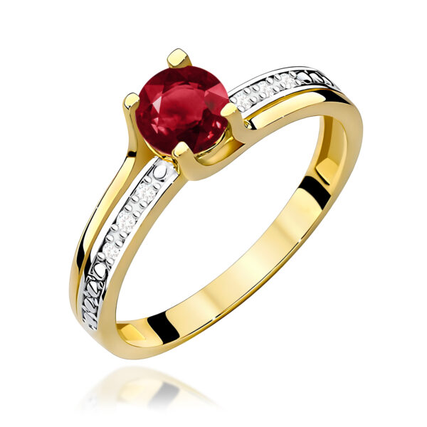 Pierścionek Granat 0,60ct żółte złoto