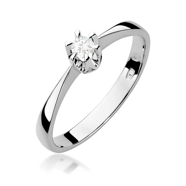 Pierścionek Diament 0,10ct białe złoto