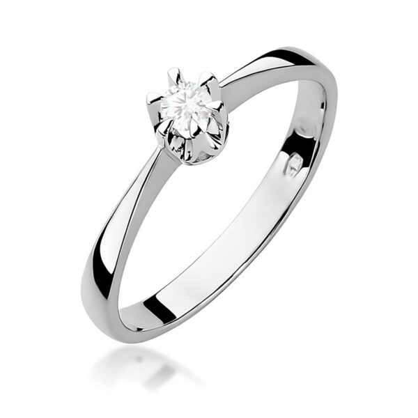 Pierścionek Diament 0,12ct białe złoto