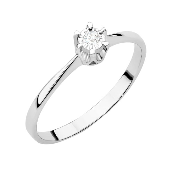 Pierścionek Diament 0,03ct białe złoto