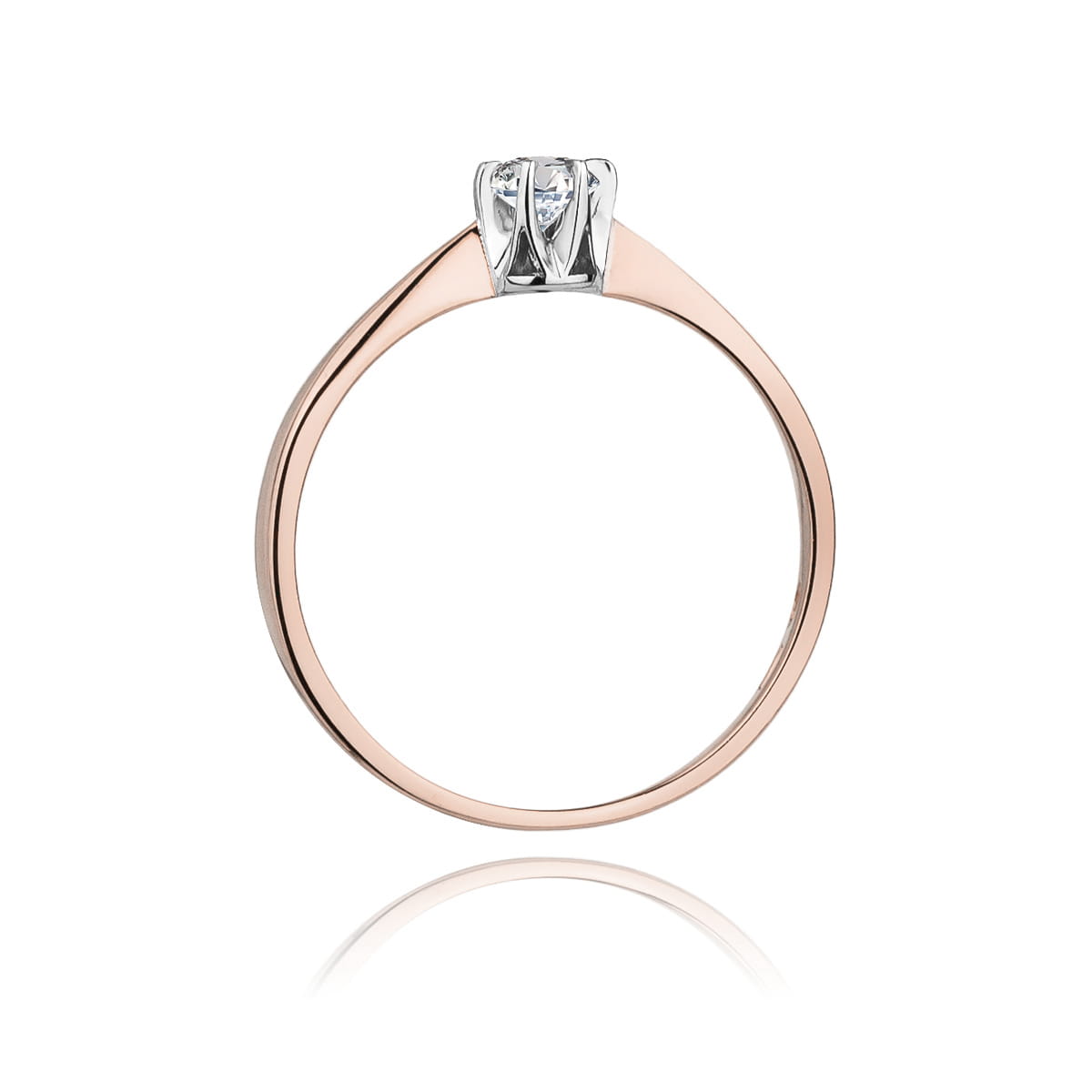 Pierścionek Diament 0,08ct różowe złoto - obrazek 3