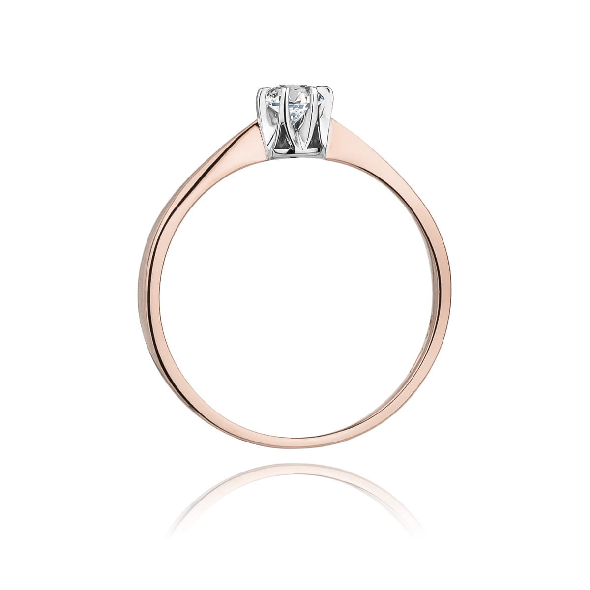Pierścionek Diament 0,12ct różowe złoto - obrazek 3
