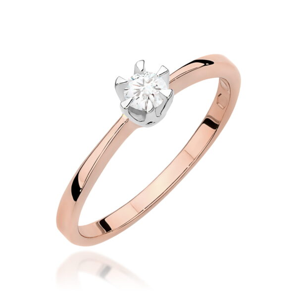 Pierścionek Diament 0,15ct różowe złoto