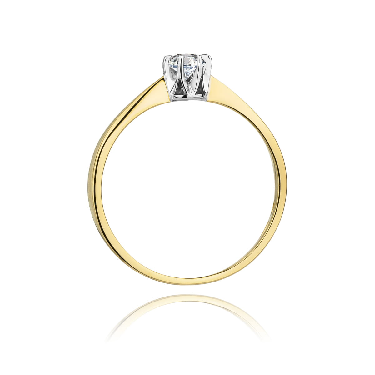 Pierścionek Diament 0,10ct żółte złoto - obrazek 3