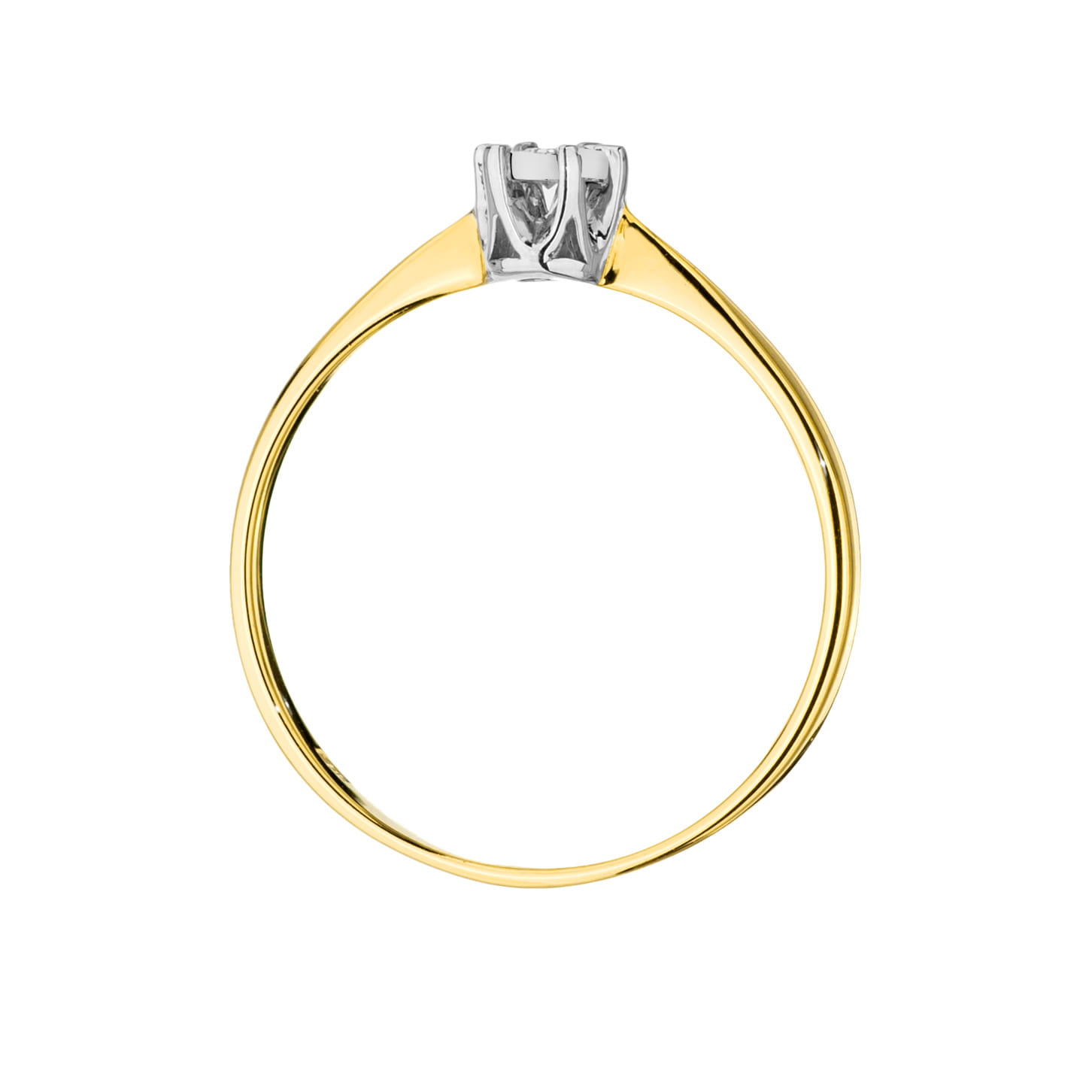 Pierścionek Diament 0,03ct żółte złoto - obrazek 3