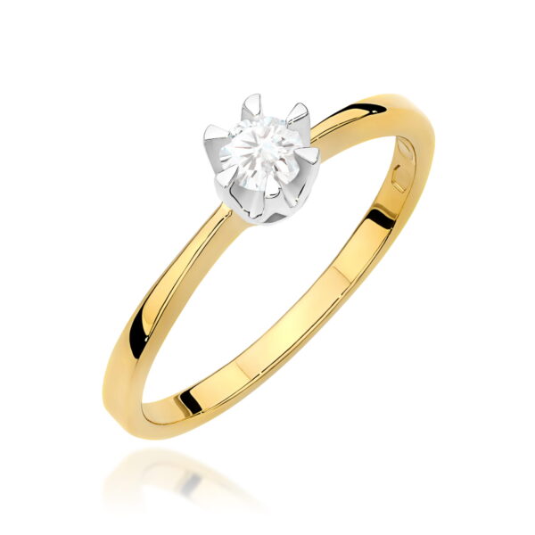 Pierścionek Diament 0,20ct żółte złoto