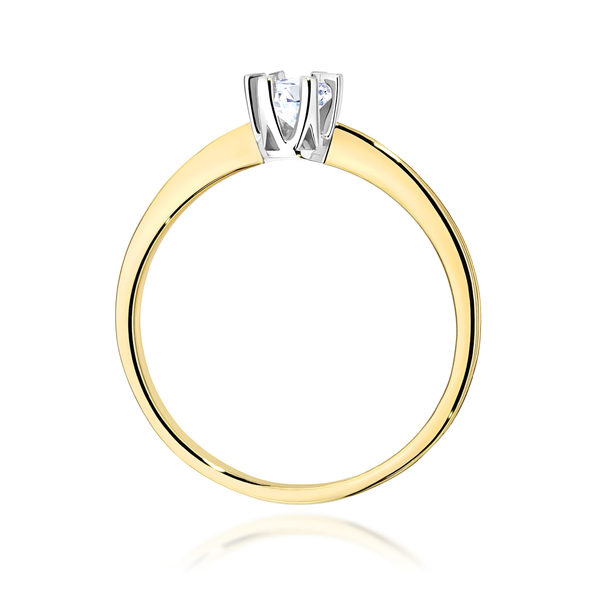 Pierścionek Diament 0,20ct żółte złoto - obrazek 3