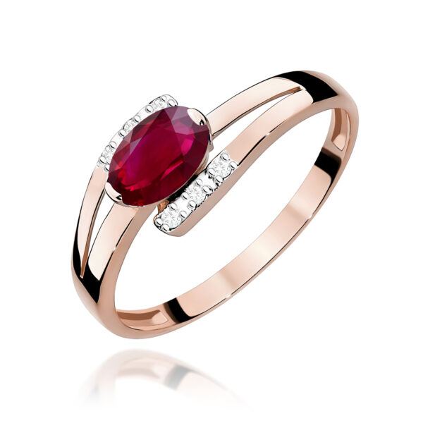 Pierścionek Rubin 0,60ct różowe złoto