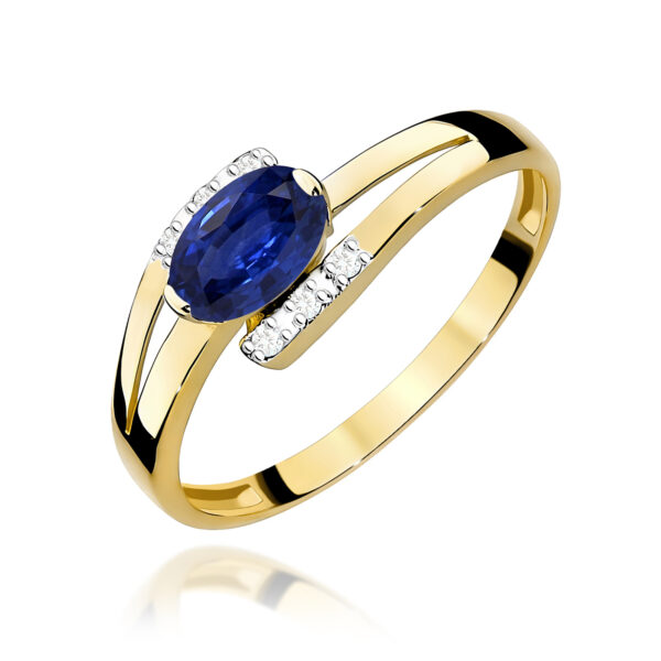 Pierścionek Szafir 0,70ct żółte złoto