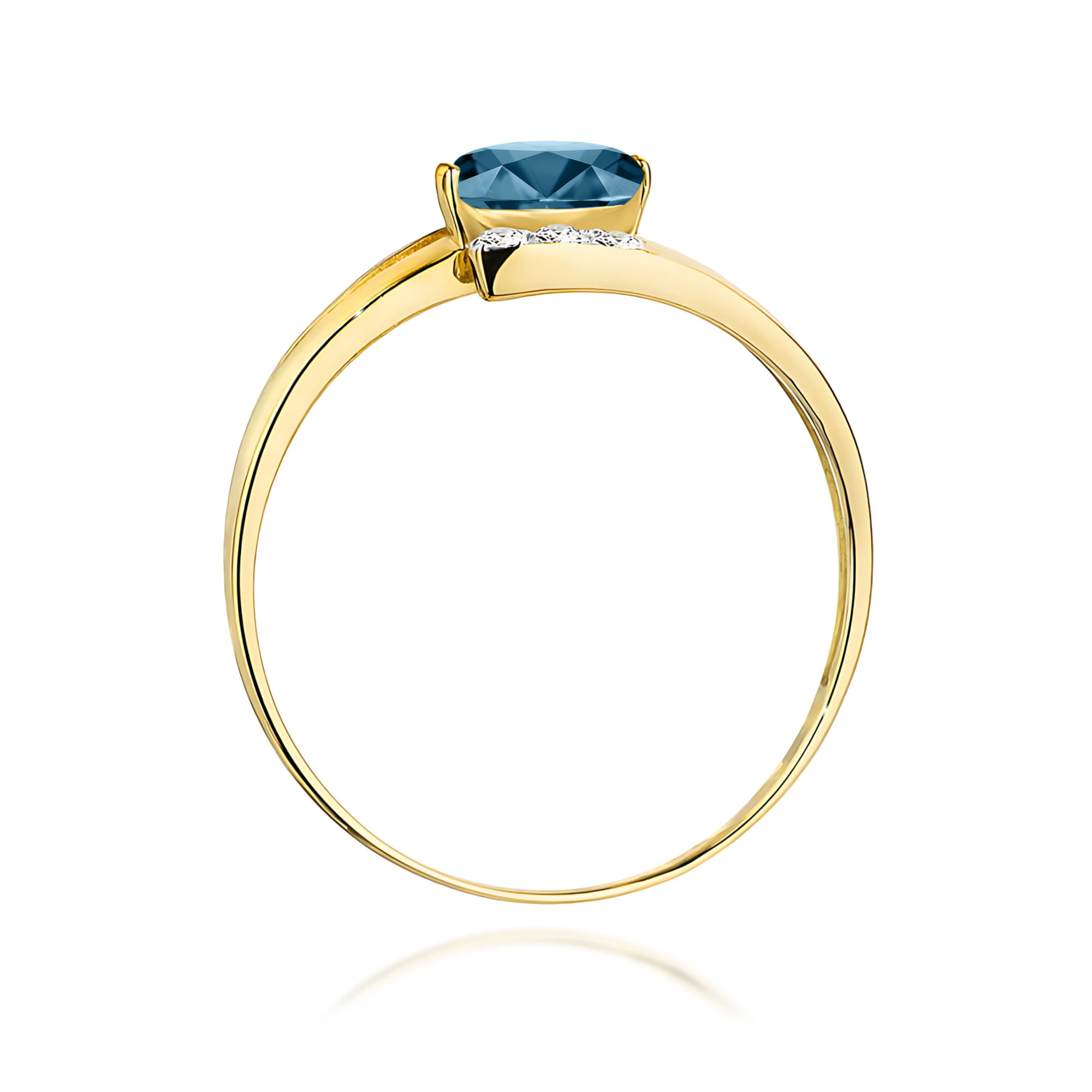 Pierścionek Topaz London Blue 0,50ct żółte złoto 375 - obrazek 3