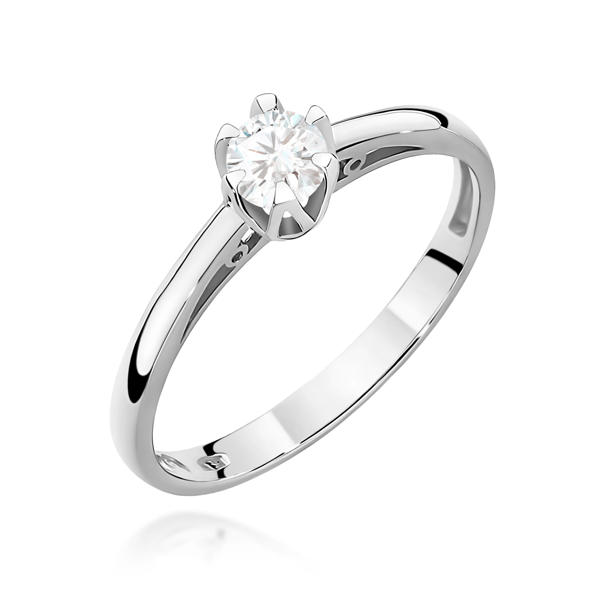Pierścionek Diament 0,15ct białe złoto