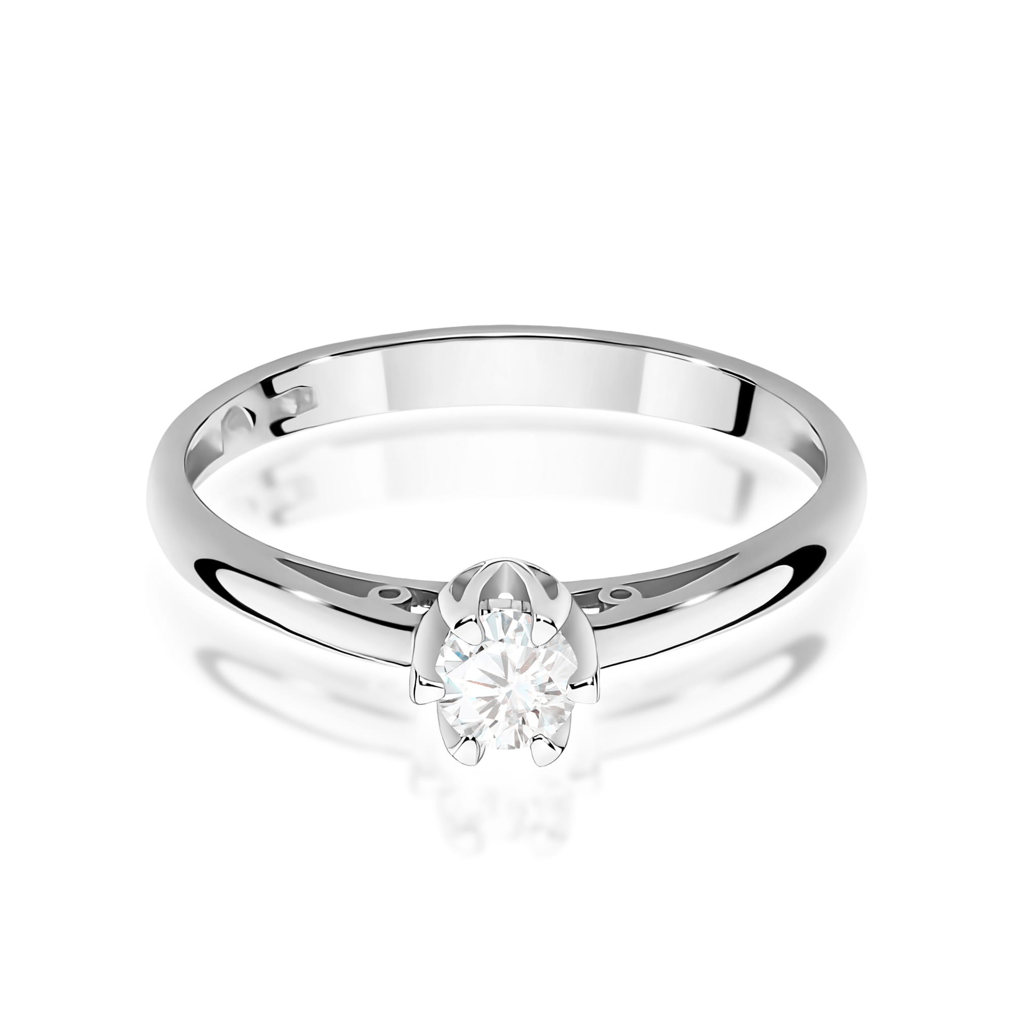 Pierścionek Diament 0,15ct białe złoto - obrazek 2