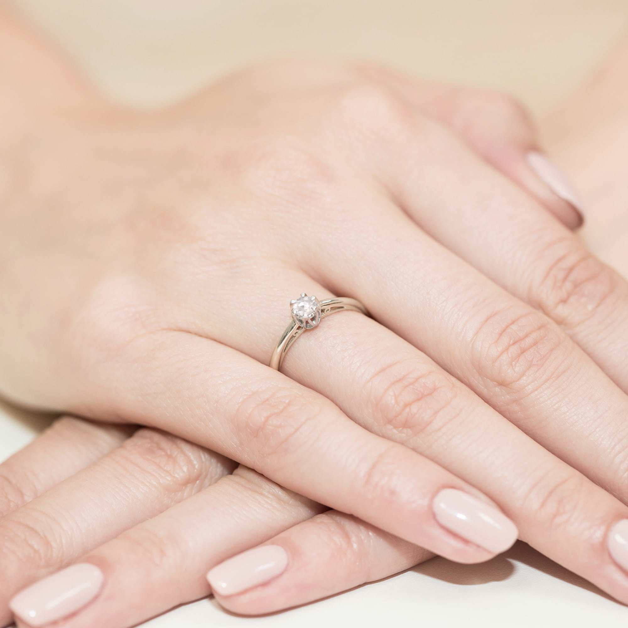 Pierścionek Diament 0,15ct białe złoto - obrazek 4