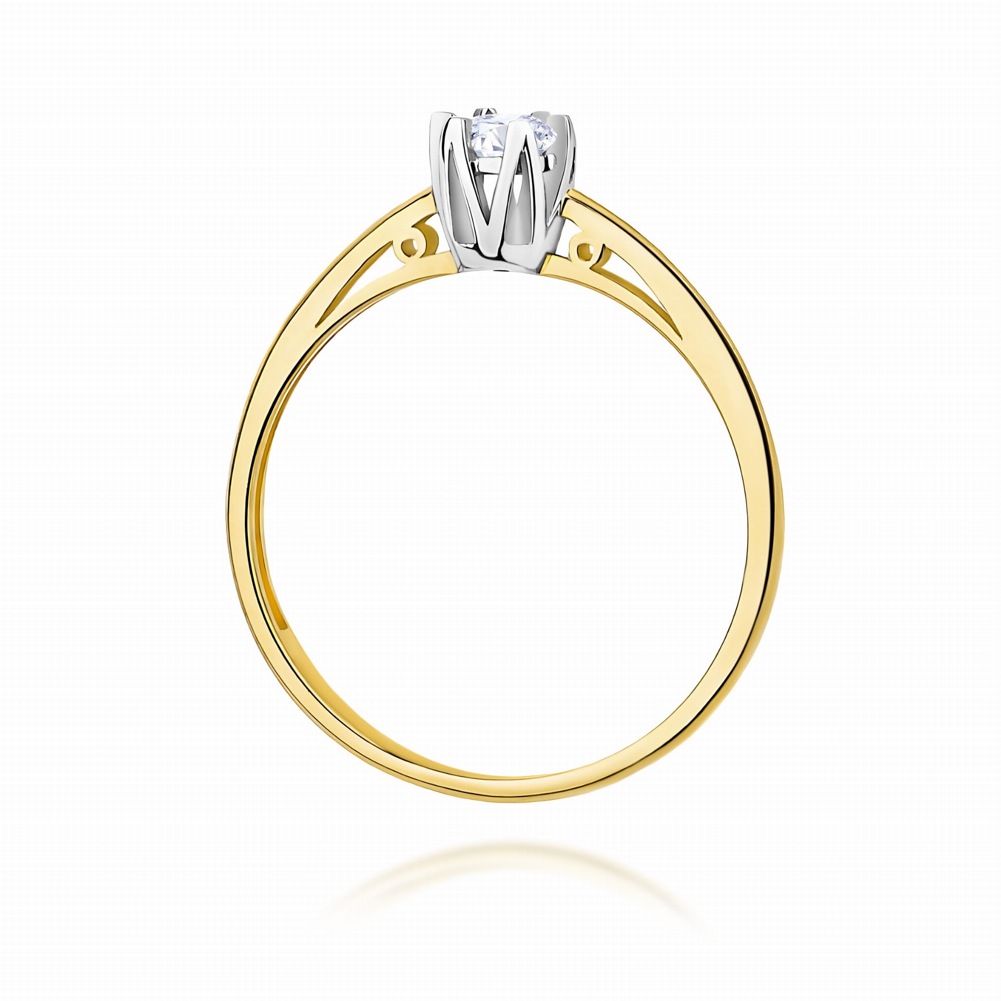 Pierścionek Diament 0,15ct żółte złoto - obrazek 3