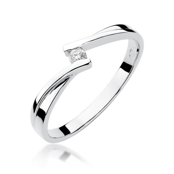 Pierścionek Diament 0,04ct białe złoto