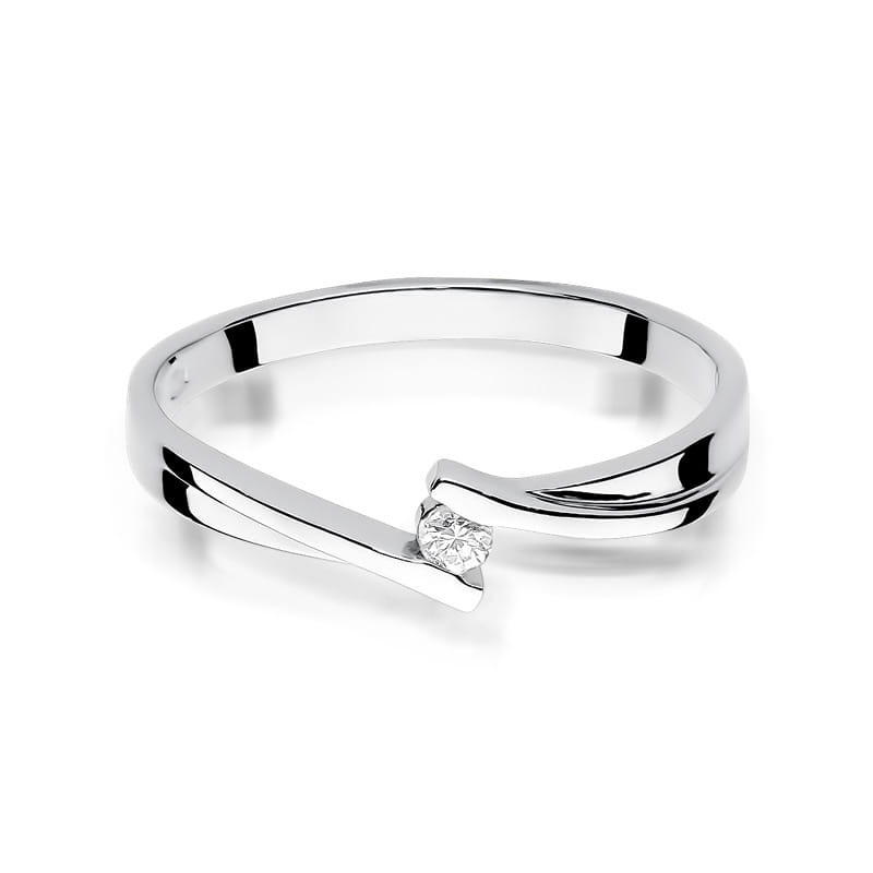 Pierścionek Diament 0,04ct białe złoto - obrazek 2