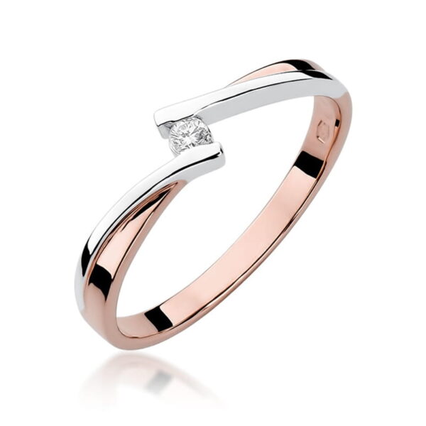 Pierścionek Diament 0,04ct różowe złoto